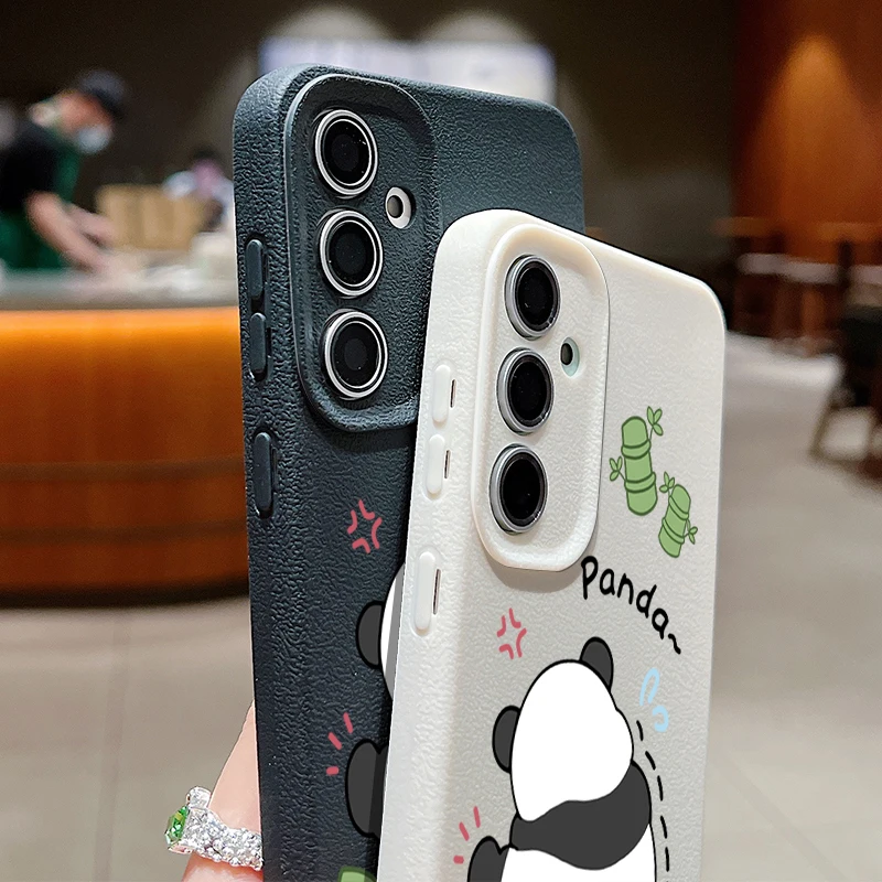 Чехол без головы с пандой для Samsung Galaxy A55 A54 A53 A52 A16 A15 A14 A35 A34 A25 5G S20 FE S21 S22 S23 S24 Ultra Silicone