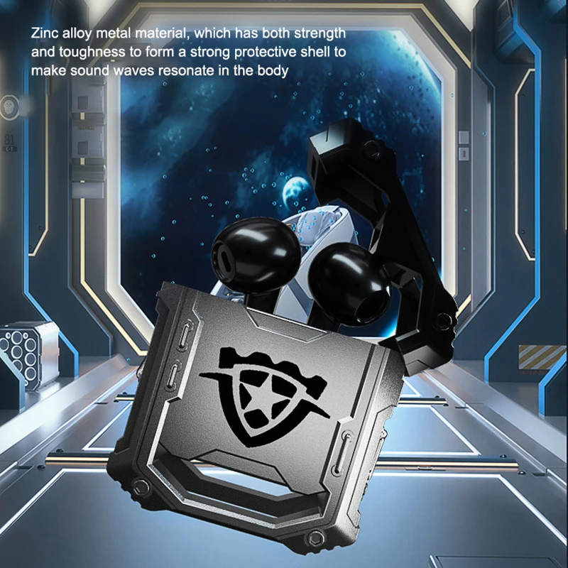 

Игровые наушники H08 TWS с Bluetooth 5,3, беспроводные наушники без задержки, корпус из цинкового сплава, внутриканальные Hi-Fi наушники-вкладыши с объ...