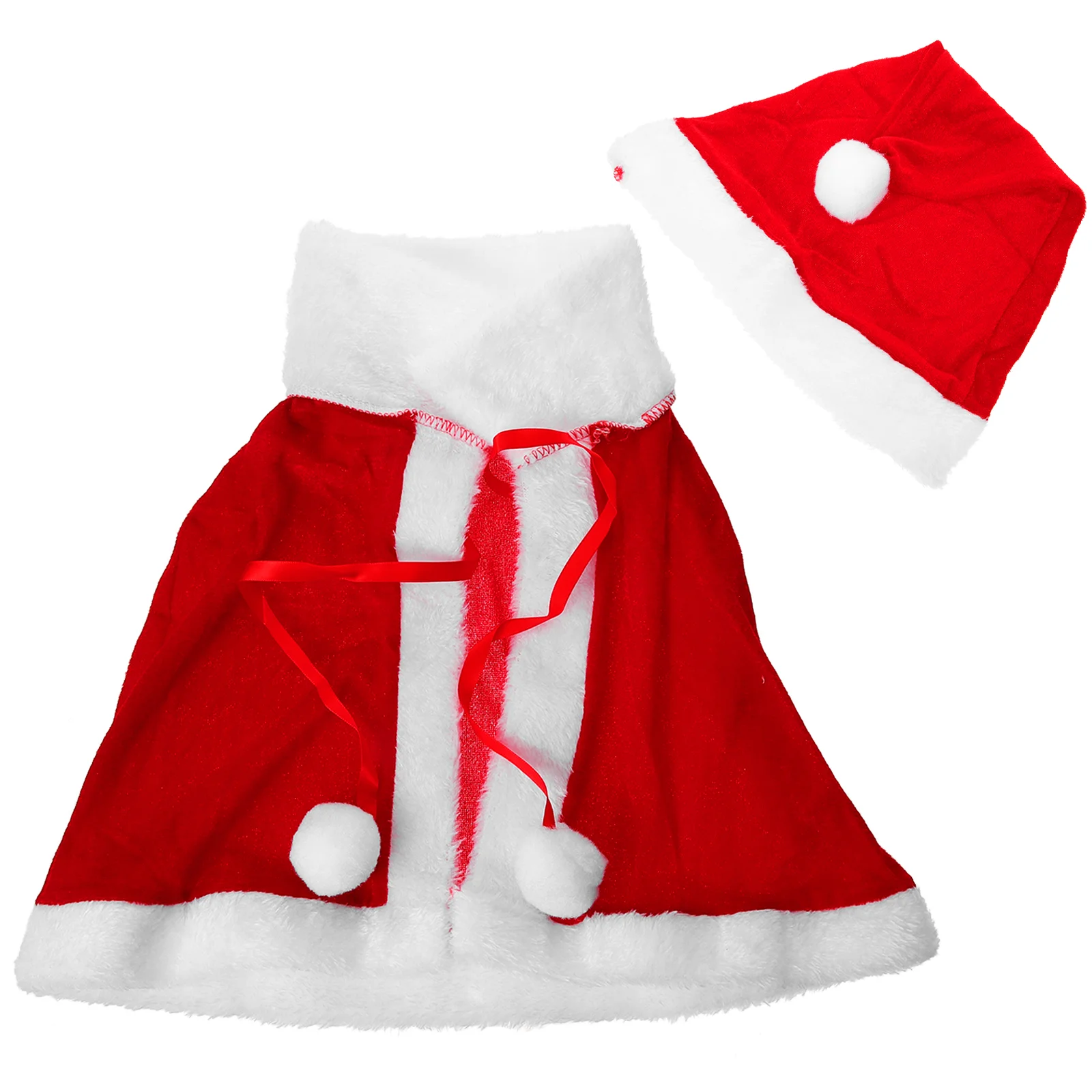 

Kids Clothes Xmas Costume Makeup Props Santa Clause Children Hat Christmas Cape Suit Elder