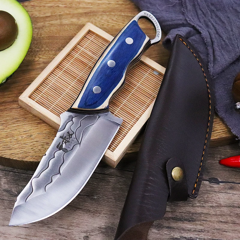 

Kitchen Boning Knife Meat Cleaver Stainless Steel Slicing Knife Sharp Outdoor Camping Knife Barbecue Knife with Knife Cover