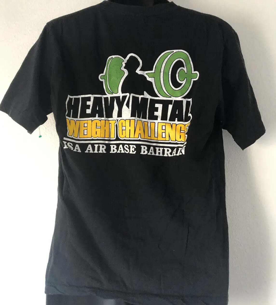 Мужская футболка VTG ISA AIRBASE из Бахрейна тяжелый металл с коротким или длинным