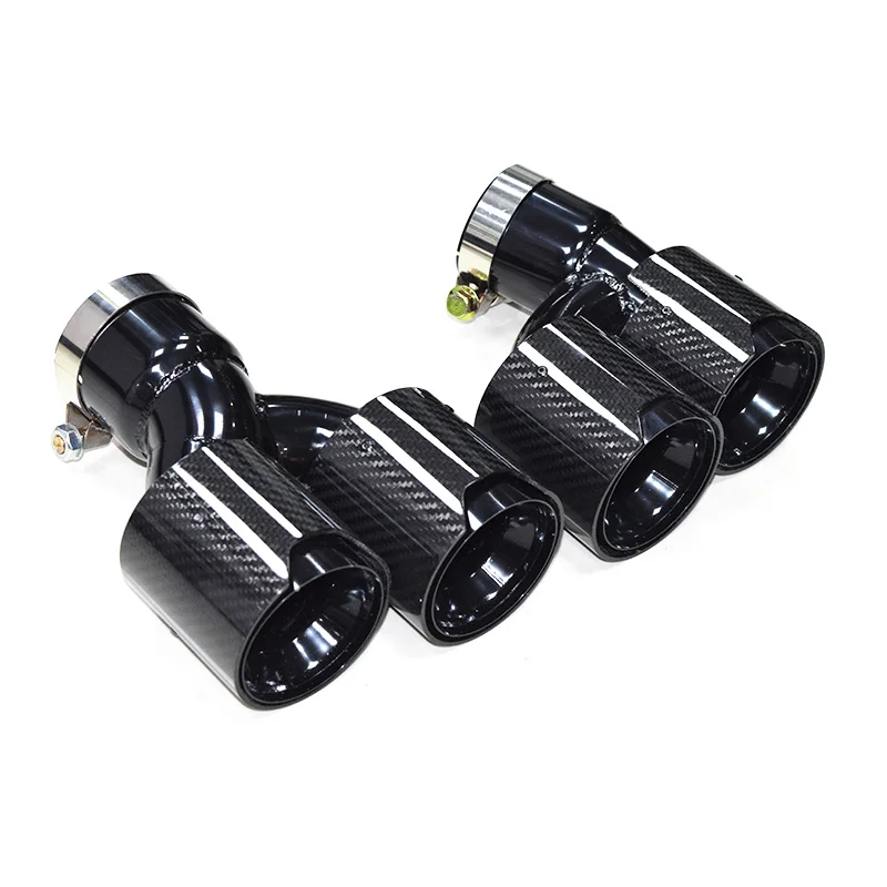 

Двойной наконечник выхлопной трубы из нержавеющей стали, наконечник глушителя, H-образная задняя труба для BMW 525i 528i 530i G30 G31 2018 5 серии, насадка выхлопной трубы