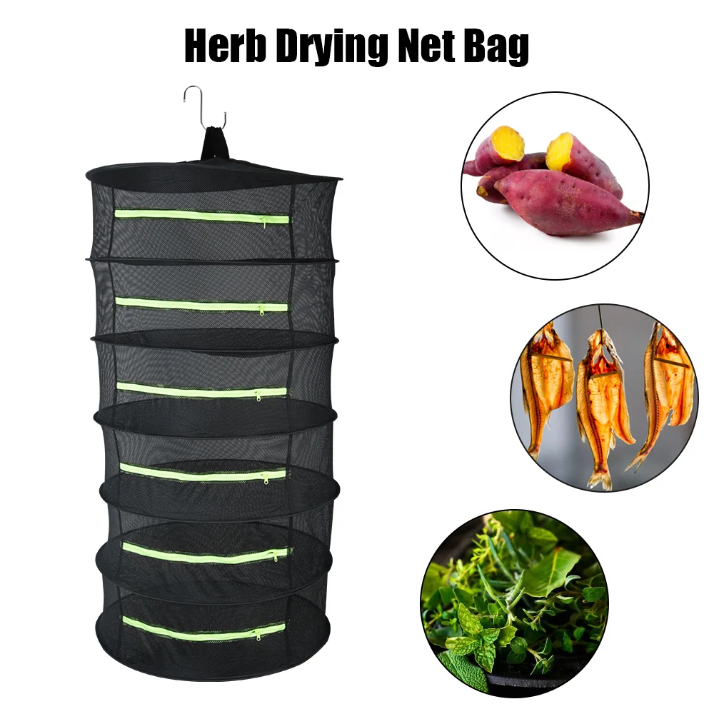 

Folding Dry Rack Hanging Basket Layers Drying Net for Herbs Herb Drying Net For Flowers Buds Plants Organizer Dryer Mesh Bag