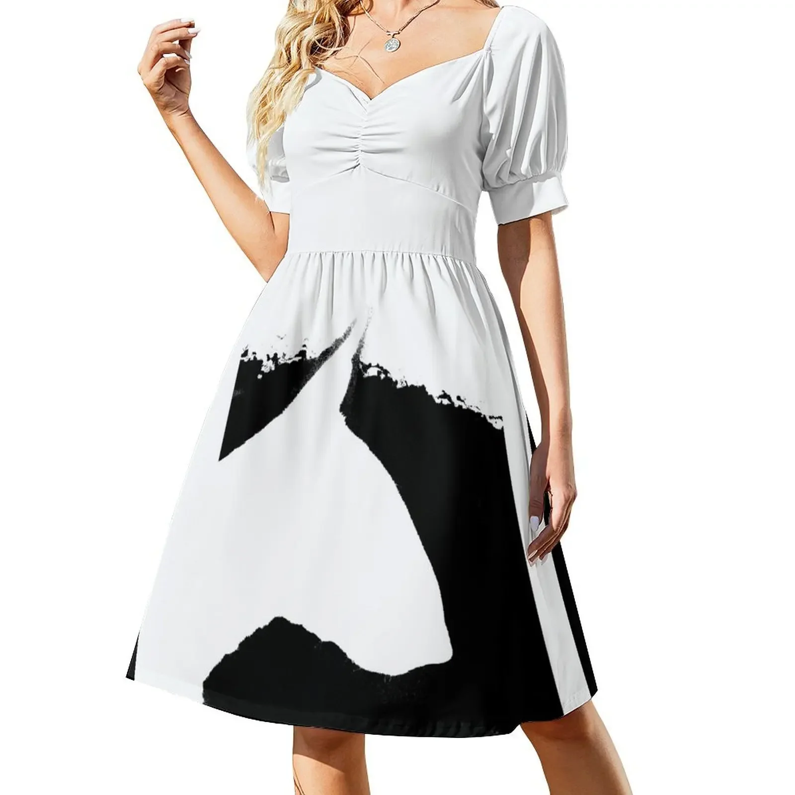 Красно-белое платье с головой бультерьера летнее женские вечерние платья 2024