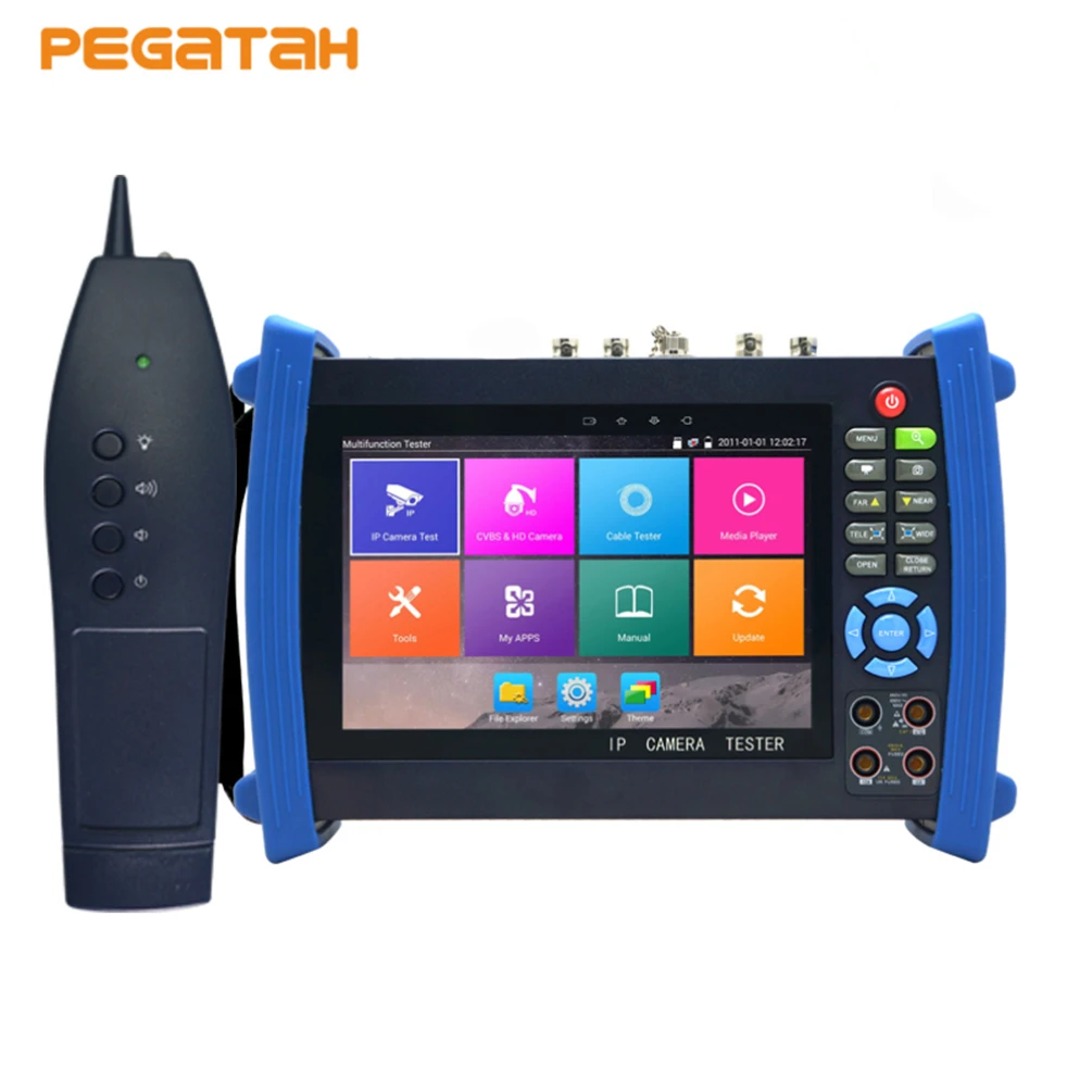 

7-дюймовый тестер IPC монитор cctv тестер камера H.265 4K IP 8MP TVI CVI 5MP AHD poe тестеры безопасности с HDMI Кабельный трассировщик