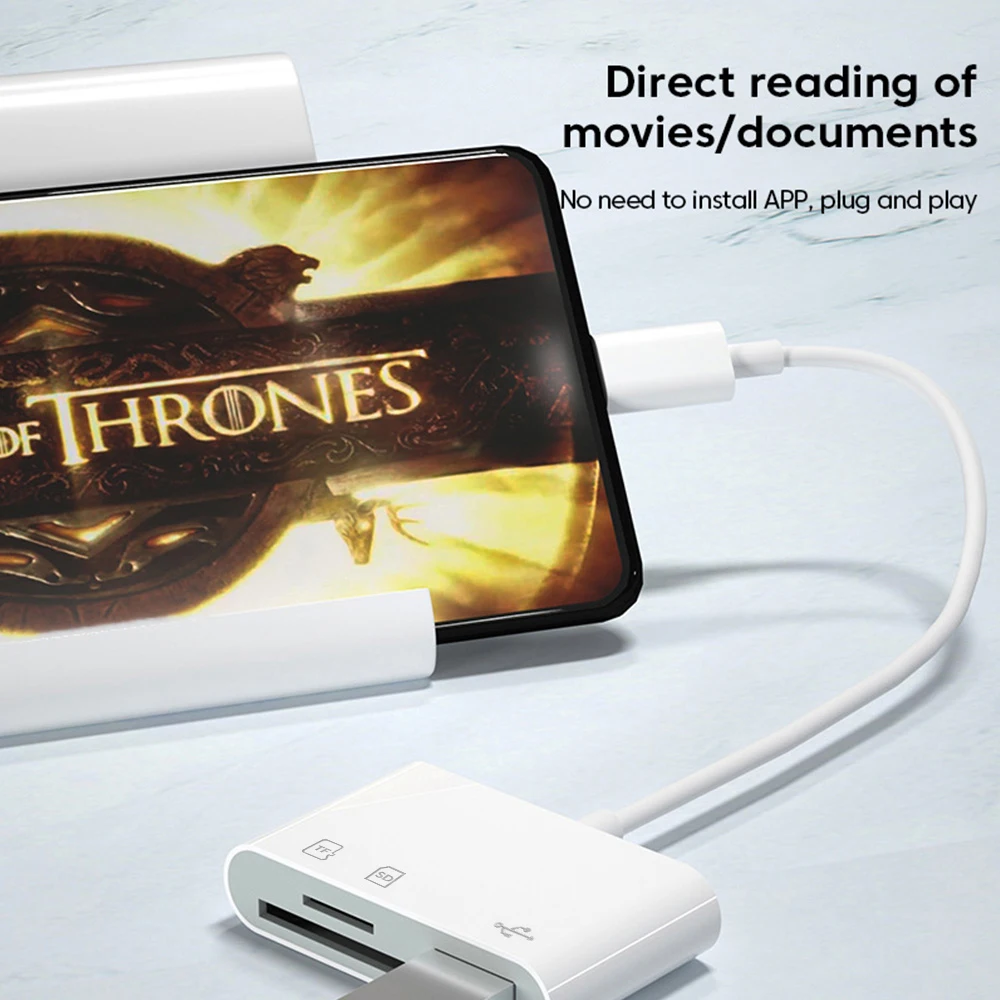 Фото Адаптер для чтения карт памяти 3 в 1 Type C, USB C, устройство для чтения карт памяти SD TF, высокоскоростное устройство для чтения карт памяти для телефона, ПК, ноутбука, аксессуары, конвертер типа C №4
