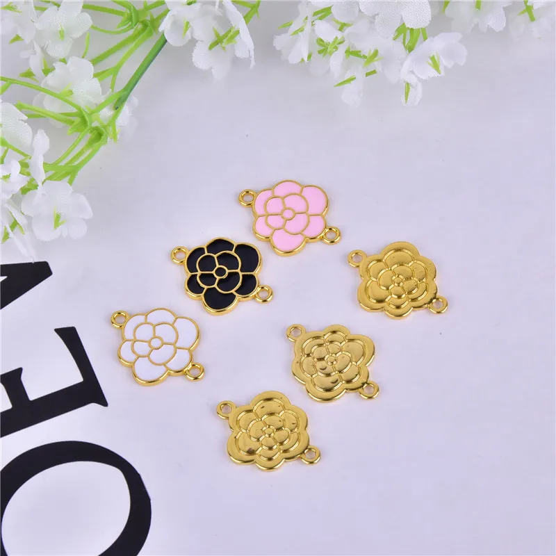 Подвески в виде цветка розы 10 шт./упак. 18*23 мм, подвески для украшения браслетов, ожерелий, сережек, брелоков, изготовления ювелирных изделий