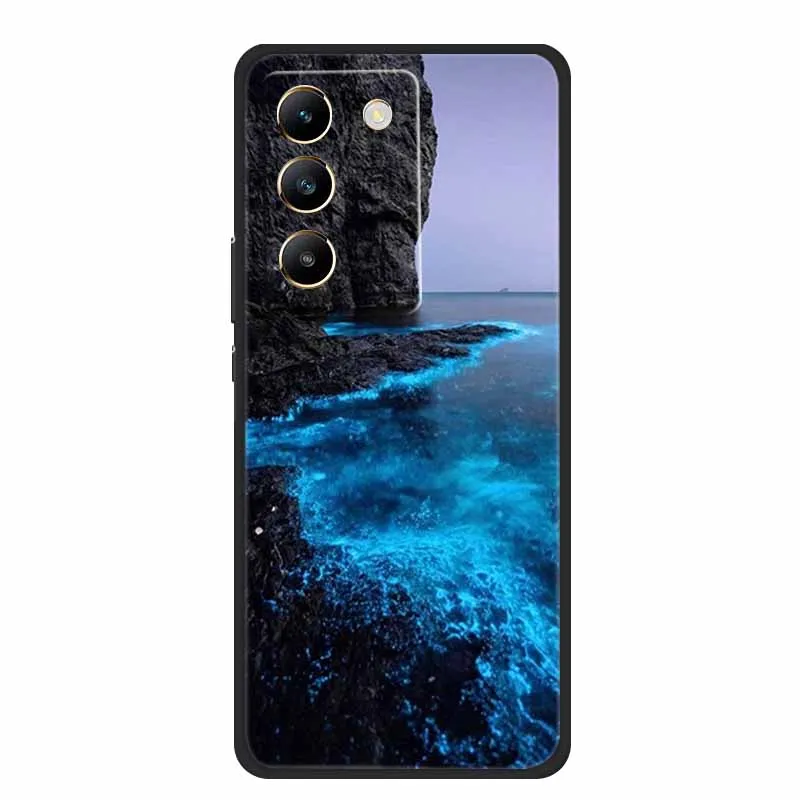 6 67 &quotдля Vivo V30 SE 5G V 30 черная силиконовая мягкая искусственная кожа для Y100 4G задняя