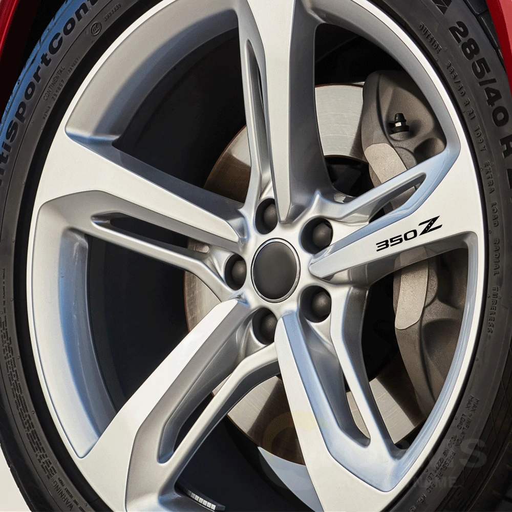 

4pcs For Nissan 350Z Car Wheel Sticke Reflective Decal Exterior Products Fashion Car Styling Decorative Custom Auto Accessories