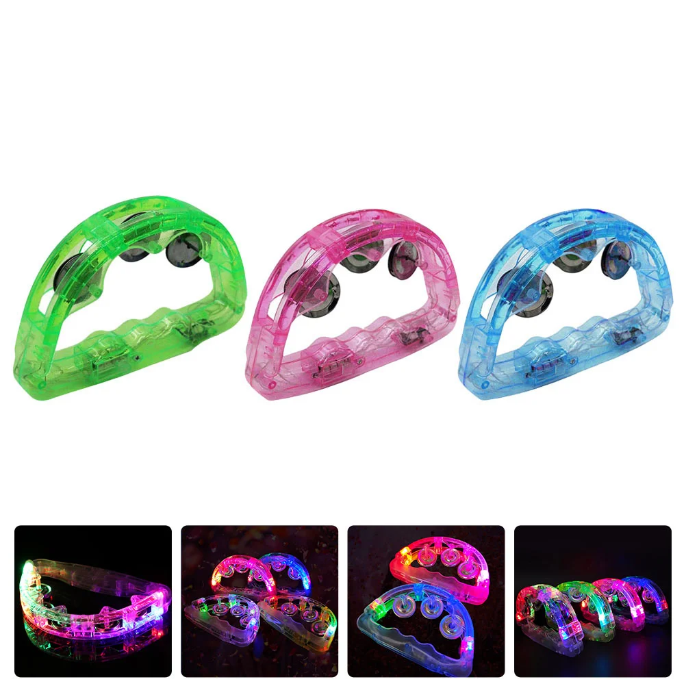 

4 Pcs Gift Party Flashing Props Mini Toys Kids Percussion Interesting Tambourine Abs Festival Child