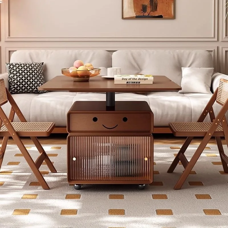 DG7 складной подъемный чайный столик из массива дерева приставной двойного