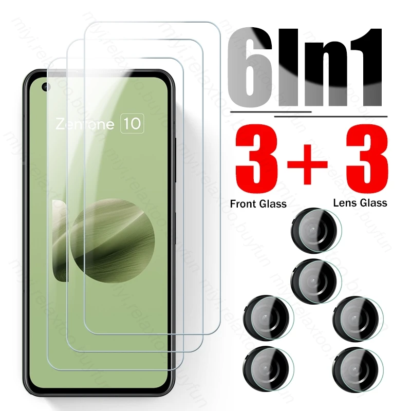 

6 в 1 Защитное стекло для камеры Asus Zenfone 10 Zenfone10 5G, Защитное стекло для экрана, HD пленка на Zen Fone 10 5G 5,9 дюйма, защитное стекло