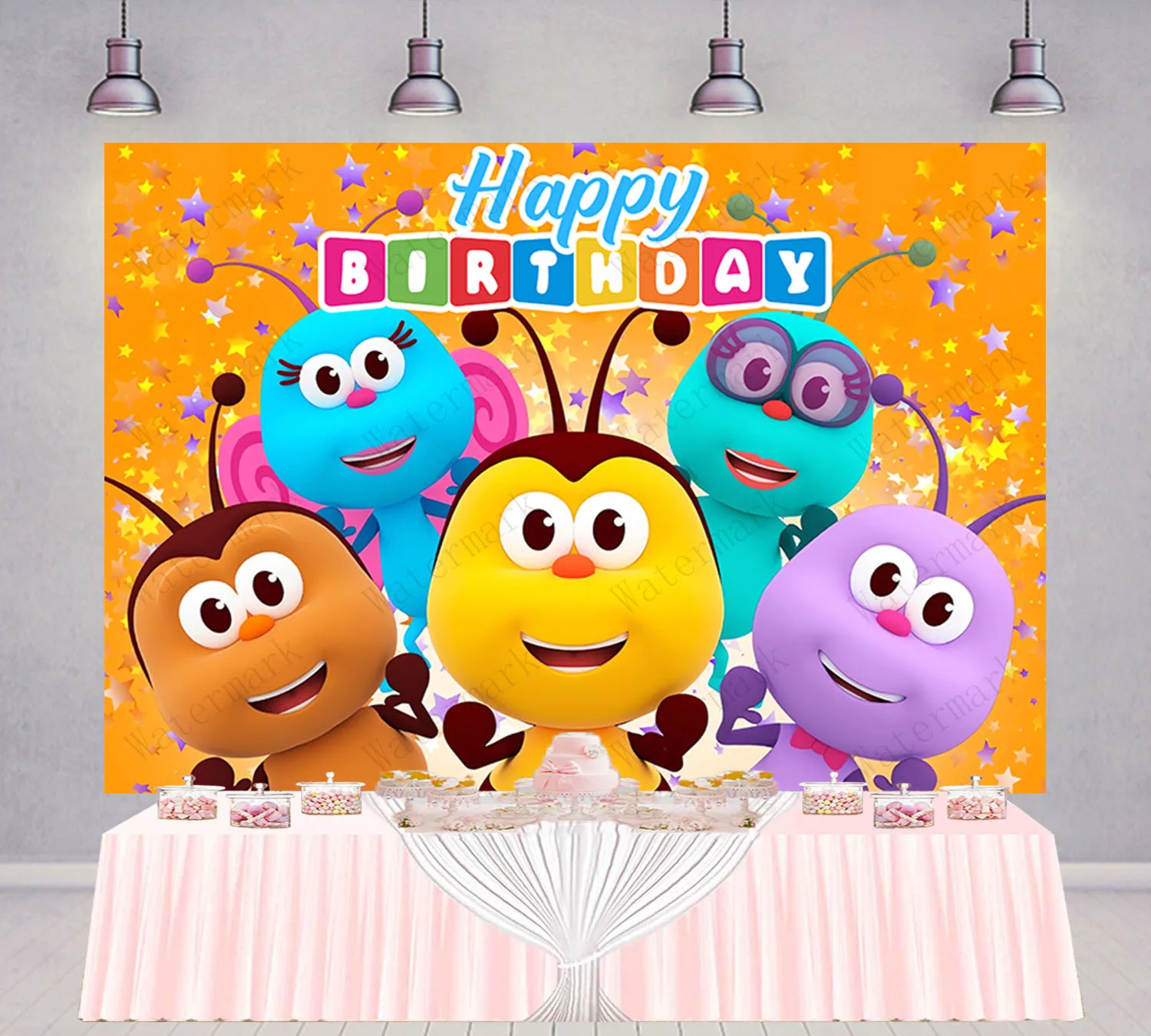 Детский Виниловый фон PatyBar Bichi для студийной фотосъемки с изображением радуги пчелы из полиэстера