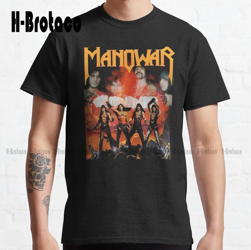 Топ Музыкальная Группа Manowar Классическая футболка для мальчиков белые футболки