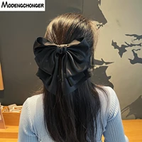2022 new oversized bow hairpin texture satin multi layer bow hairclip large hair clips for girls woman headwear hair accessories