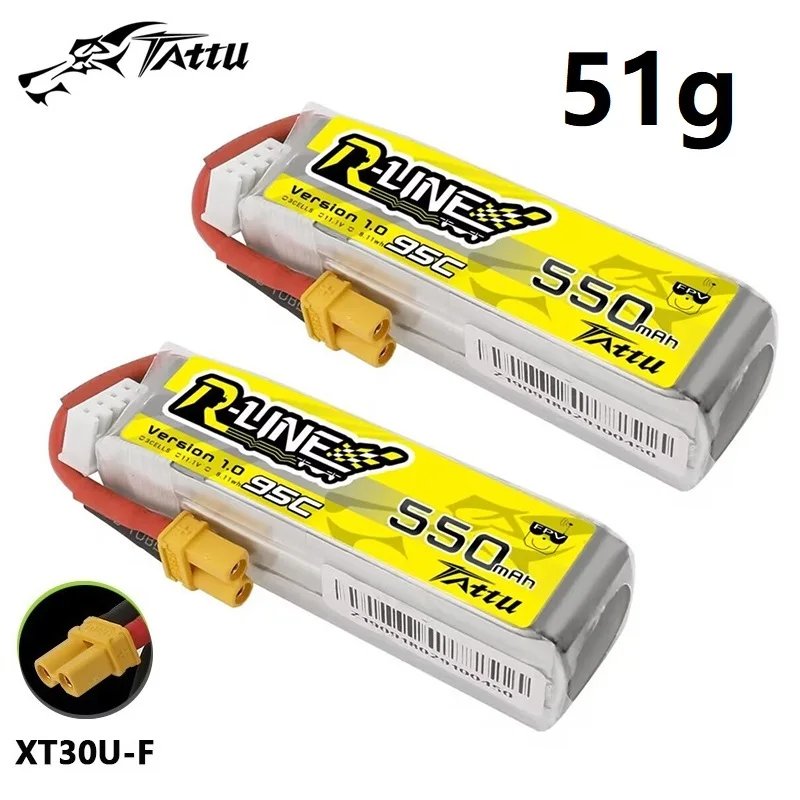 

TATTU R-LINE 1,0 3S 11,1 V 550mAh 95C литий-полимерная батарея для радиоуправляемого вертолета квадрокоптера FPV гоночного дрона запчасти 11,1 V перезаряжаемая батарея