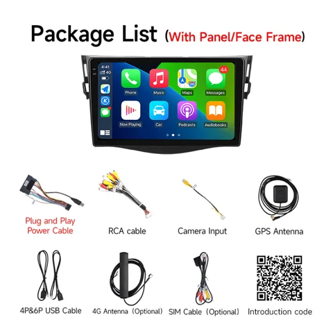 Android 14 Carplay автомобильный радиоприемник мультимедиа для Toyota RAV4 Rav 4 2005-2013 навигационное видео DVD авторадио стерео 2din 4G + BT GPS