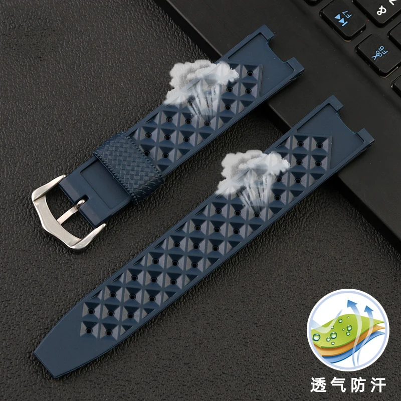 Watch accessories: Rubber Men's watch band, suitable for cartier PASHA series Notch watch chain, 20-10mm 20-12mm 22-15mm