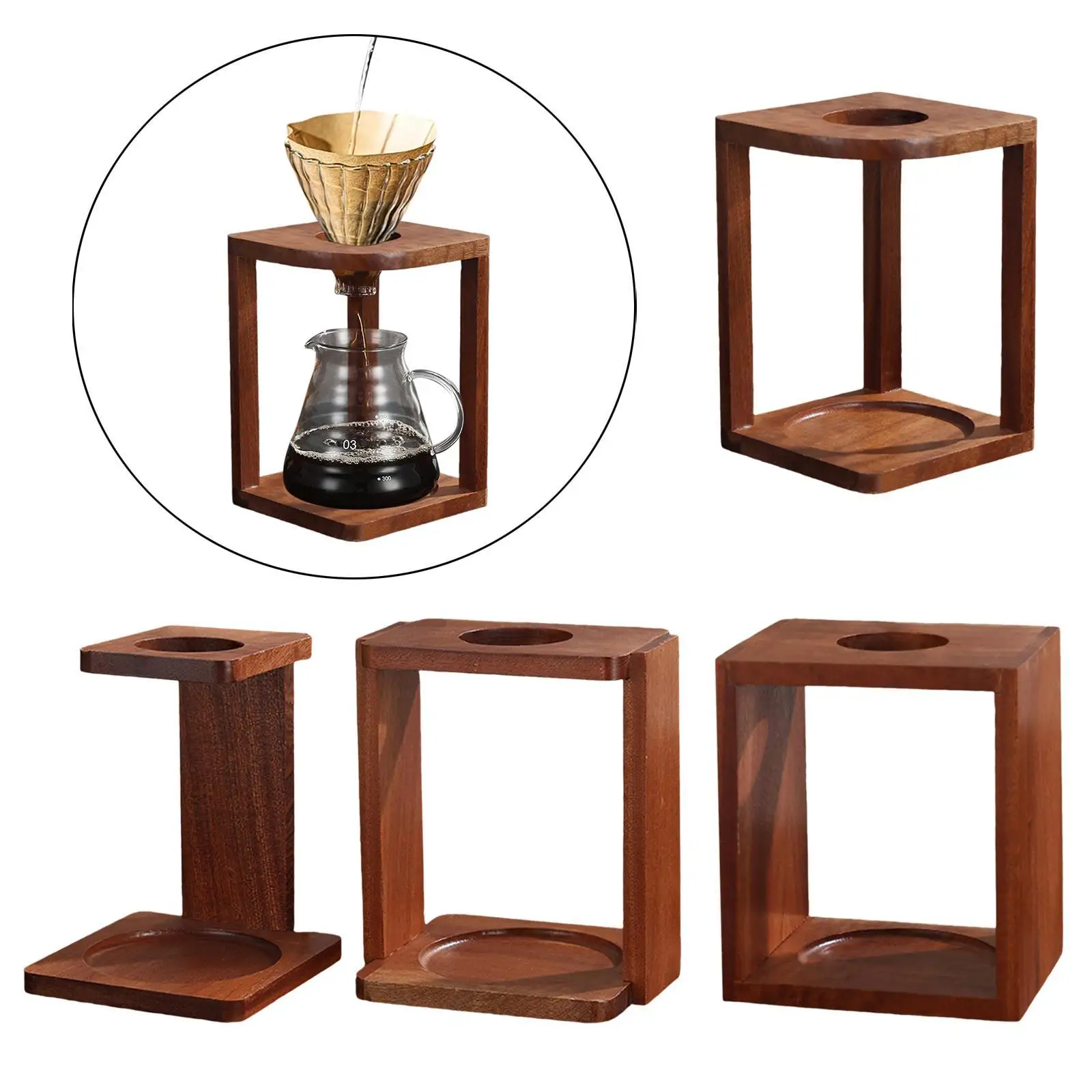 Держатель подноса для кофе деревянная прочная полка в стиле ретро легко