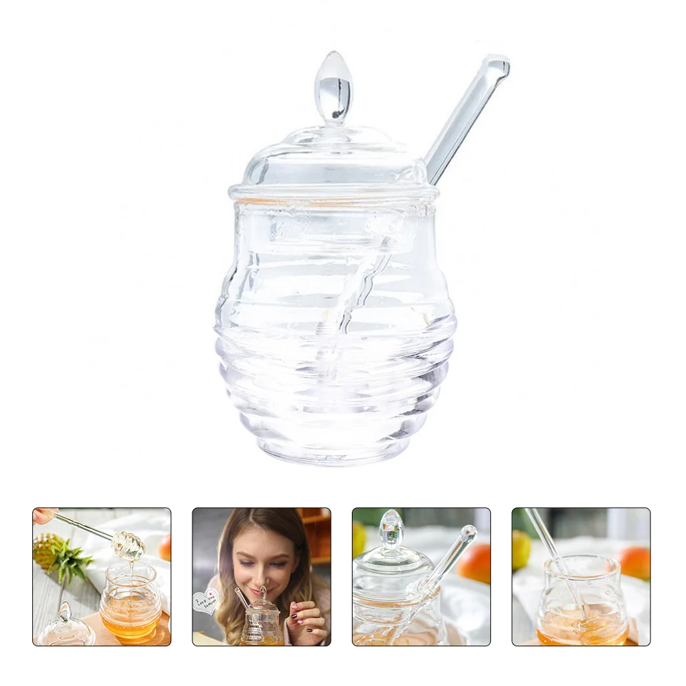 

1pc Fruit Seasoning Glass Container with A Stirring Rod (Transparent)