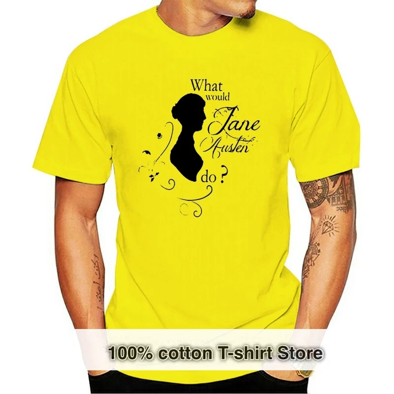 

Футболка Джейн Остен, футболка What 'd Jane Austen Do, футболка оверсайз, Повседневная футболка, Хлопковая мужская забавная Футболка с принтом и коротким рукавом