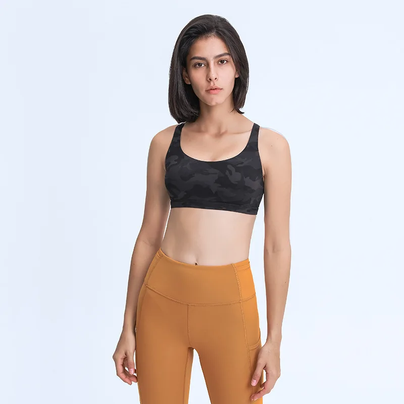 Woman Naked Sports Bra Without Bones Cropped  Multi-strap Cross Sports Top Gym Yoga Underwear Sets Shockproof Running Bralette