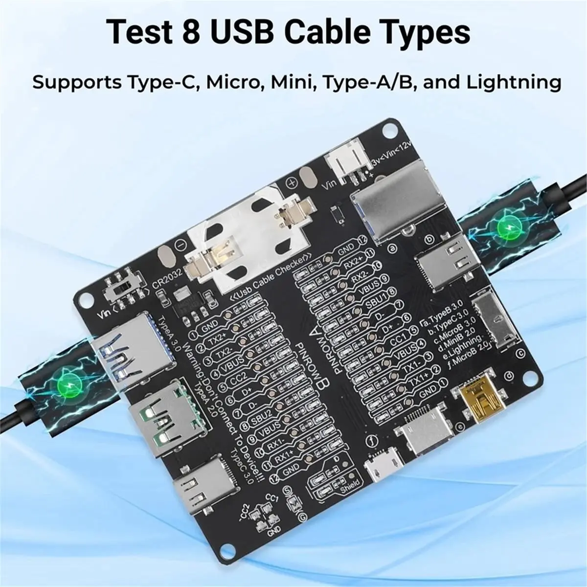 (A60I) Тестер USB-кабелей, плата для диагностики USB-линий передачи данных, плата для проверки короткого замыкания, плата для обнаружения неисправностей кабелей передачи данных с корпусом (art.: 3920dc0ae9260) - 3920dc0ae9260