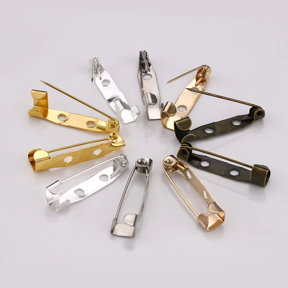 50pcs Colorful Brooch Pin Clip Base Lapel Pins Back Blank Basing for DIY Jewelry Making Accessories Wholesale 15 20 25 30 35mm