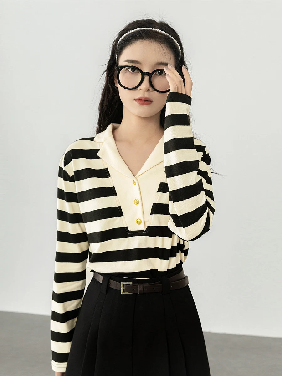 Huixi черная футболка с воротником для костюма женская весна 2023 новый дизайн