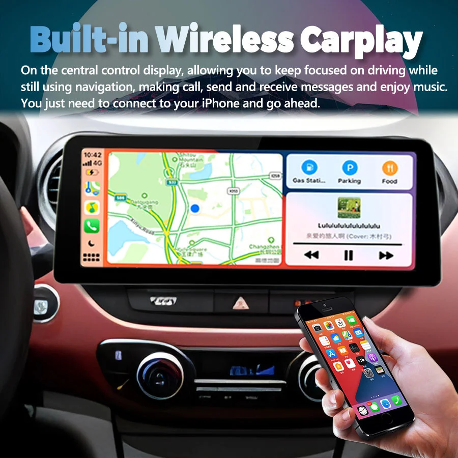 

12,3 дюймовый IPS экран видеоплеер 2Din Радио стерео для Hyundai I10 2014 2016 Android 12 GPS Мультимедиа Carplay головное устройство