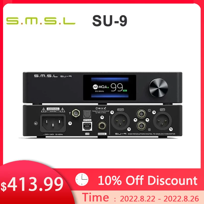SMSL SU-9 MQA Audio DAC ES9038Pro XMOS DSD512 PCM768kHz32Bit Bluetooth 5.0 UAT LDAC USB Balanced Output Decoder/SU-9N SH-9 DA-9