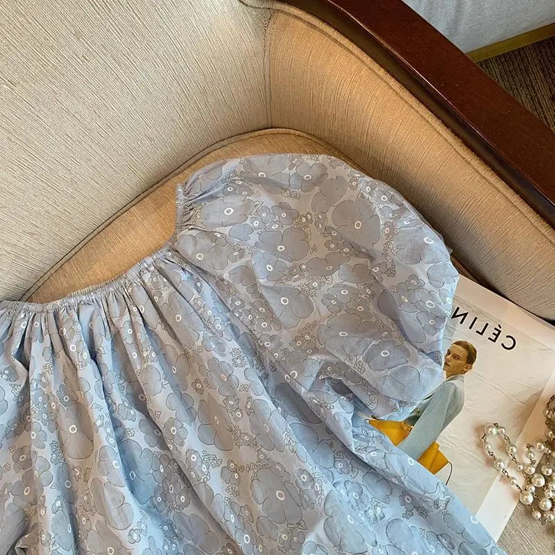 Блузка женская с цветочным принтом тонкая стильная свободная универсальная