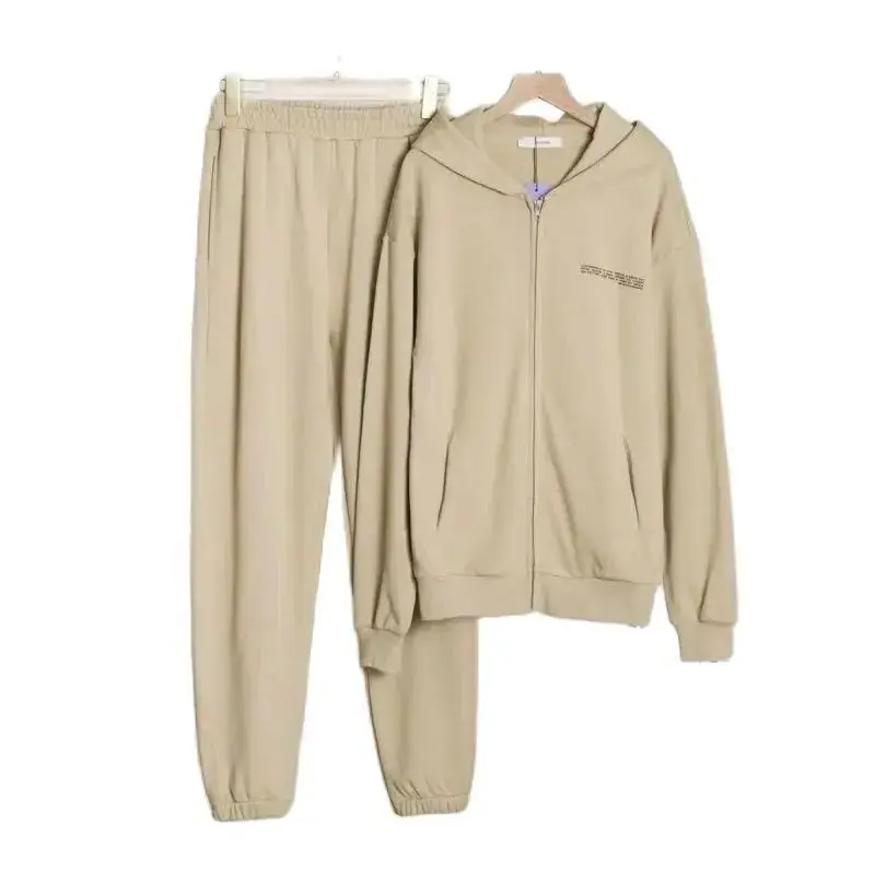 

High-End Casual LOOSE Women's Zip-up Hoodies +Sweatpants Style Fashion Women's Sports Sets