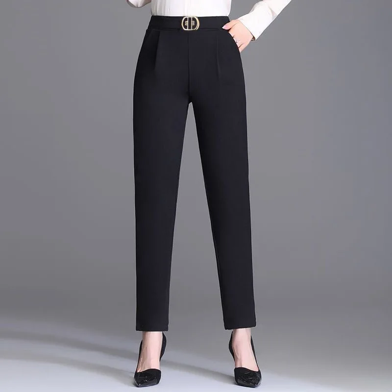 Summer 2023 Women's Skinny Trousers High Waist Cropped Pants Loose and Comfortable Suit Pant