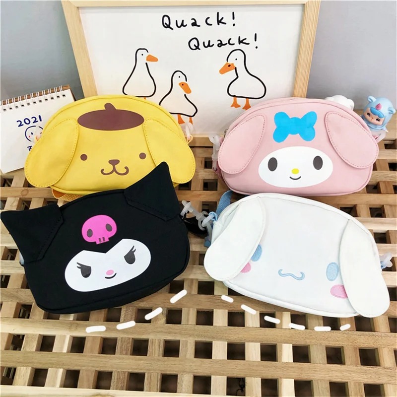 

Sanrio Melody симпатичная сумка из искусственной кожи Ins новая Корейская коричная сумка через плечо большой емкости для девушек сумка для мобильн...