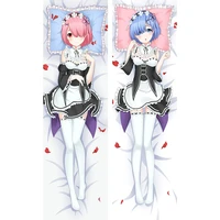 anime rezero body pillow case rem ram dakimakura hugging pillowcase cartoon bedding pillow props