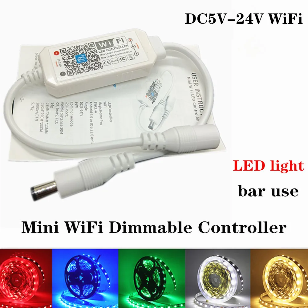 

Беспроводной мини Wi-Fi контроллер Magic Home DC5-28 в с регулируемой яркостью, одноцветные светодиодные контроллеры для светодиодной ленсветильник...