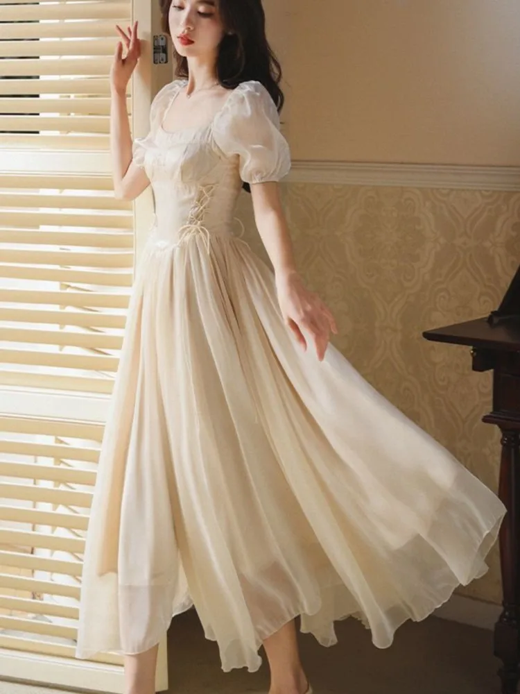 Женское летнее платье принцессы винтажное Бандажное с коротким