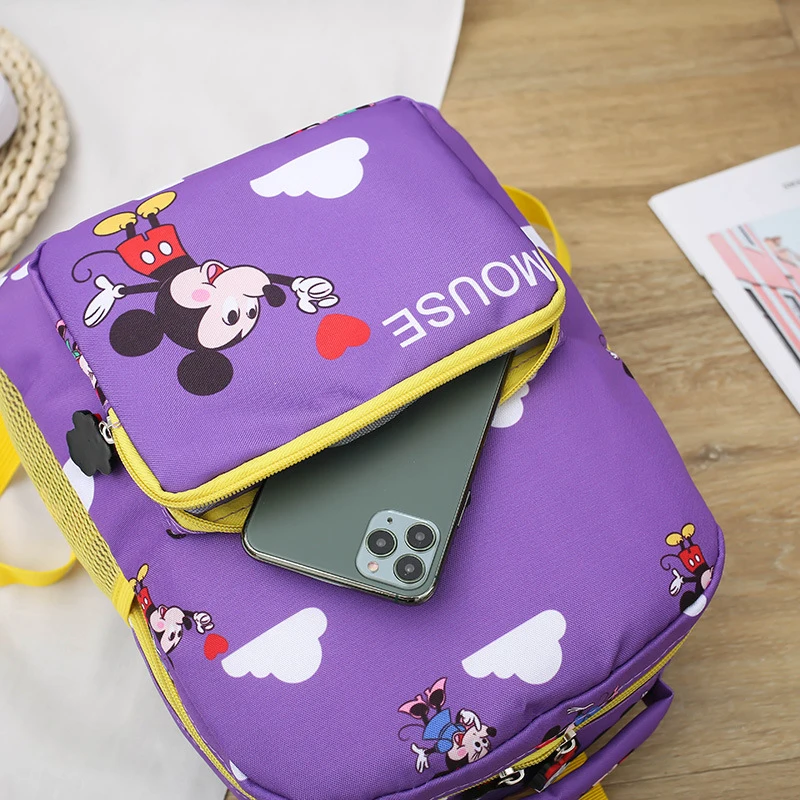 2022 New Disney Children's School Bag Mickey Mouse Print Backpack Kindergarten Cartoon Boys Girls Mickey Nylon Backpack