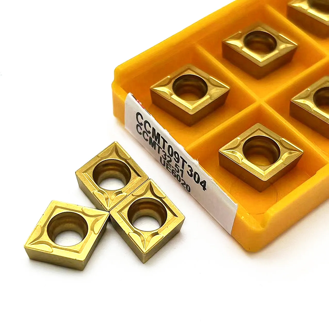 Токарный резец, комплект из 10 твердосплавных насадок CCMT09T304, CCMT09T308, CCMT, 09T304, 09T308, US735, VP15TF, UE6020