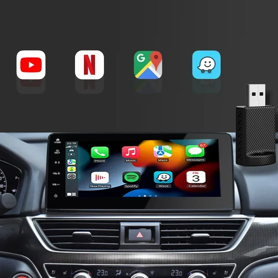 Новый CarPlay Mini Box Apple и Android Auto 2-в-1 Автомобильный навигационный блок 5 8 ГГц Wi-Fi Plug &amp
