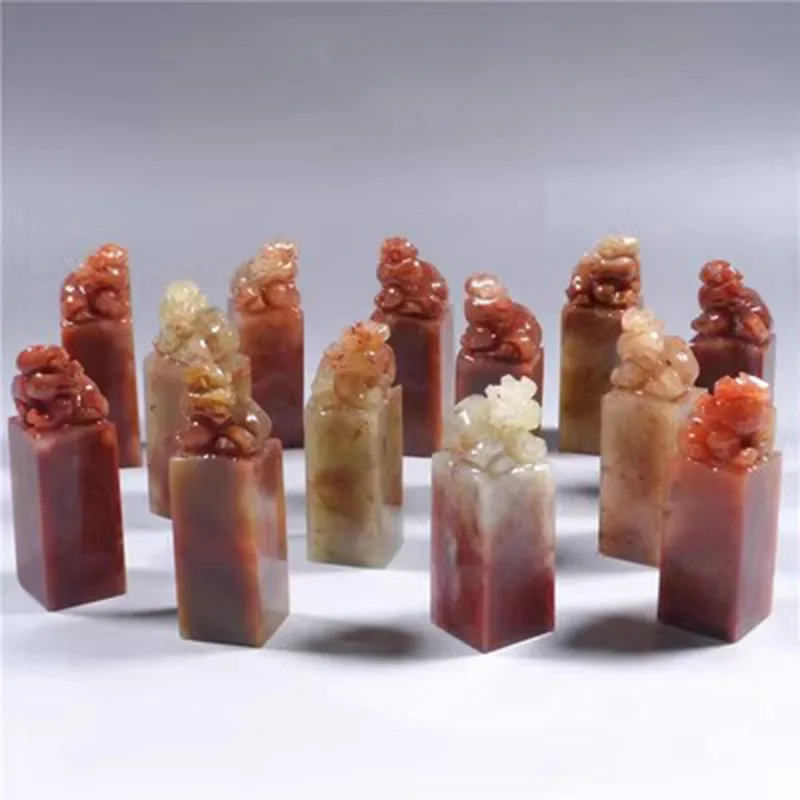 

Natural Traditional Chinese Shoushan Stone Stamp for Painting Calligraphy and Cuting, Uncarved Seal Stone, 1 cm, 1 cm, 5 cm, 2cm