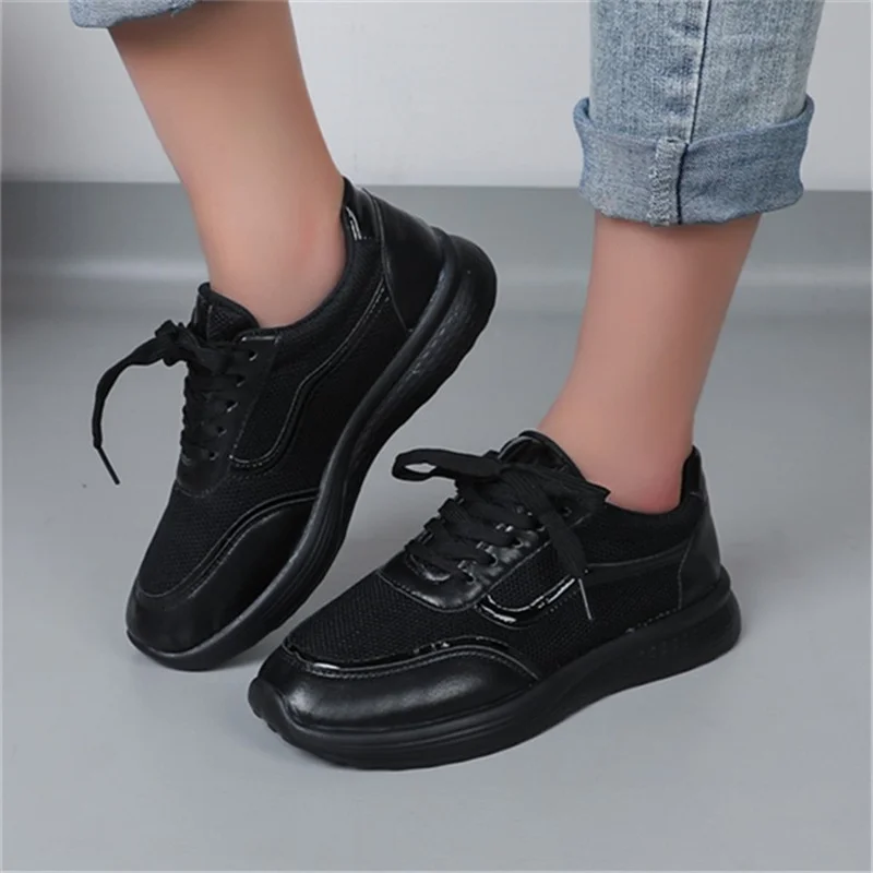 2023 Spring and Autumn New Casual Shallow Thick-soled Sneakers Fashion Lace-up Breathable Running Shoes Women's Vulcanize Shoes