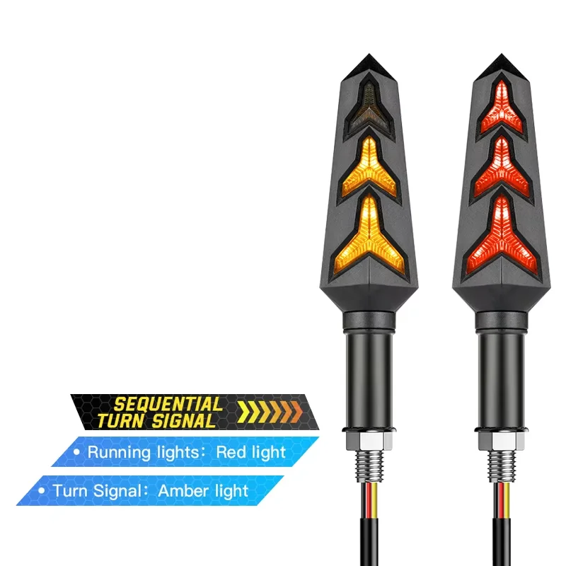 

Двухцветные Светодиодные Мотоциклетные Сигнальные Фонари С Последовательным Миганием, Водонепроницаемые Указатели Поворота