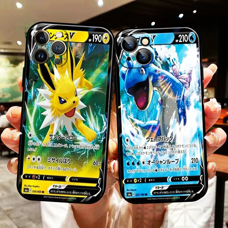 

Anime Pokemon Cards Pikachu For Apple iPhone 13 12 11 Pro Max 13 12 Mini 5 5s 6 6S 7 8 Plus SE2020 X XR XS Max Phone Case Coque