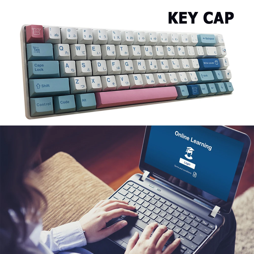 

Эргономичная клавиатура с сублимационной печатью, сменная клавиатура с крышкой для клавиатуры, 126/134 клавиш, обновленные аксессуары для кла...