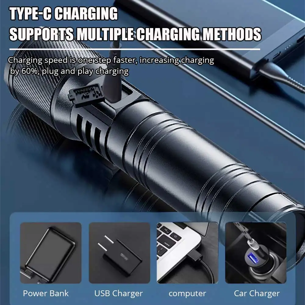 Лазерный ближний фонарик 10000 люмен