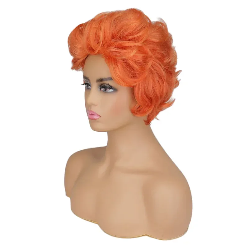 FC6Короткие вьющиеся оранжевые парики Безумный Шляпник Оранжевый Хэллоуин