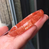 natural gold strawberry quartz orange sunstone bracelet 8x5mm clear rectangle beads super 7 crystal women men aaaaaa