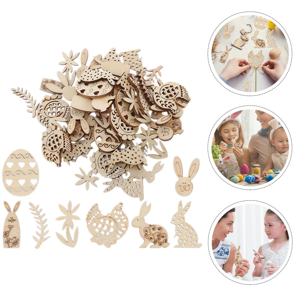 

Wood Wooden Easter Pieces Tag Bunny Unfinished Egg Cutouts Diy Crafts Slices Ornaments Decorations Disc Ornament Sign Maker Door